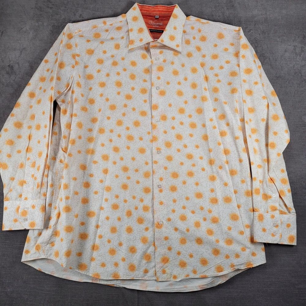Visconti Uomo Star‎ Burst Button Up Graphic Print All Over Dress Shirt Mens 3XL